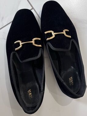 ZARA Velvet Embellished Loafers